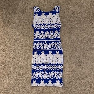 Paisley Blue Bodycon Dress